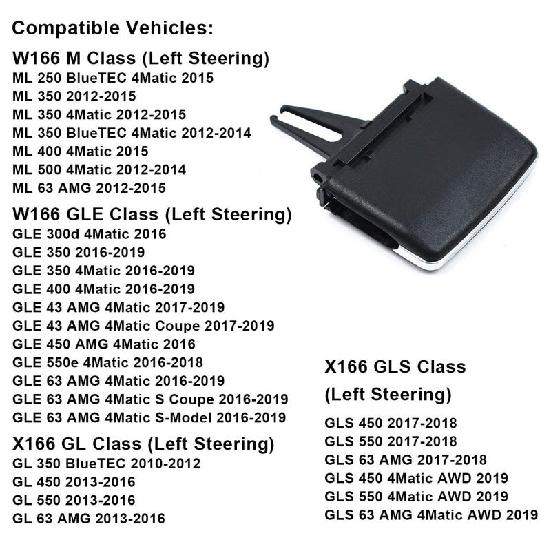 Moonlinks Compatible with Mercedes Benz Front Left Right Air Vent Clips Tabs, Front Row Air Grille Tabs Clip for W166 ML Class 2012-2015 GLE Class 2016-2019 X166 GL Class 2013-2016 GLS Class 2017-2019 - Image 5